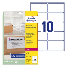 Avery L7992-25 Adresseetiketter 99,1 x 57 mm hvit