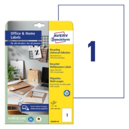 Avery LR3478-10 Flerbruksetiketter av resirkulert papir 210 x 297 mm off-white