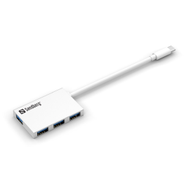 Sandberg USB-C til 4 x USB 3.0 Hub – Koble Flere Enheter (SDG136-20, 1 Eske)