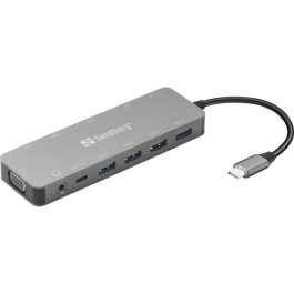 Sandberg USB-C 13-in-1 Travel Dock – Koble Alt Utstyret Ditt (SDG136-45, 1 Eske)