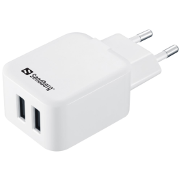 Sandberg AC Charger Dual USB – 2 Utganger, 2A (SDG440-57, 1 Eske)