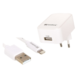 Sandberg AC Charger Lightning 2.4A – Praktisk og Kompakt (SDG441-03, 1 Eske)