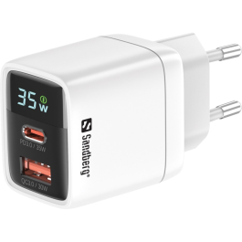 Sandberg 2in1 Lader – Rask Lading, Smart Skjerm (SDG441-52, 1 Eske)
