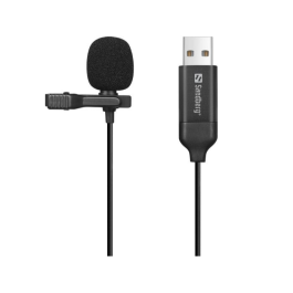 Sandberg Streamer USB Klips Mikrofon, 1 Stykk, SEN-126-40