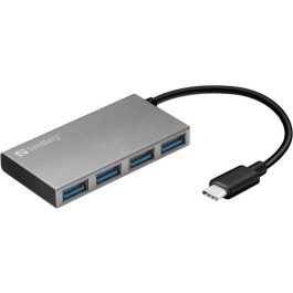 Sandberg USB-C til 4 xUSB 3.0 Pocket Hub, 1 Stykk, SEN-136-20