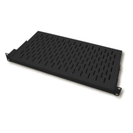 MicroConnect Hylle 19- 1U, Dybdejusterbar Dybde 250mm, Svart Grå Justering 180-285mm, maks. belastning 10 kg, 1 Stykk, SEN-CABSHE19BG1