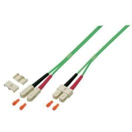 MicroConnect optisk fiberkabel, SC-SC, multimodus, dupleks, OM5 (limegrønn) 0,5-25m, 1 Stykk, SEN-188
