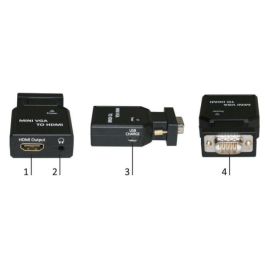 MicroConnect Mini VGA til HDMI-konverter, 1 Stykk, SEN-MC-CONMVGAHM
