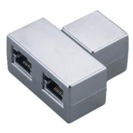 MicroConnect T-Modular Adapter RJ45 - 2 x RJ45 F/F, 1 Stykk, SEN-MPK402-METALLIZED