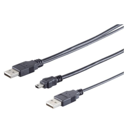 MicroConnect USB 2.0 Dual-Power Kabel, 0,5m, 1 Stykk, SEN-USBAAB06