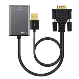 MicroConnect aktiv VGA han til HDMI har-adapter med USB-strøm, 1 Stykk, SEN-VGAHDMI