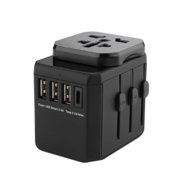 MicroConnect Verdensreiseadapter, 3 USB A-porter og 1 USB-C-port, med universell til EU strømkontakt, 1 Stykk, SEN-W128327859