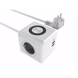 MicroConnect Power Cube med trådløs ladning, 3 skuko-utganger, 2 USB A-porter, 1 USB-C-port, 1,5m kabel Hvit, 1 Stykk, SEN-W128851774