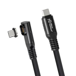 MicroConnect Premium vinklet USB4 magnetisk silikon kabel, 20-40 Gbps, 240W, 4K-8K, 0,5-2m, svart, 1 Stykk, SEN-948