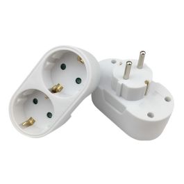 MicroConnect Schuko kraftdeler, med 2 veier, Hvit, 1 Stykk, SEN-W129047151