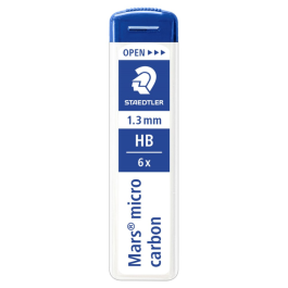 STAEDTLER Mars Micro Reservestifter Sett (0,5 mm - 1,3 mm, Ulike grader, 6-12 stifter), SDC-479