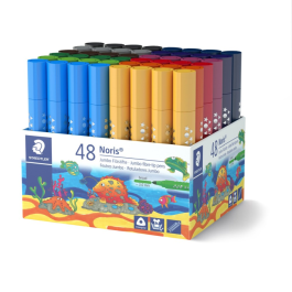 Staedtler Filtpenn Noris Jumbo – Ergonomisk Design (STA328BKP48, 1 Eske)