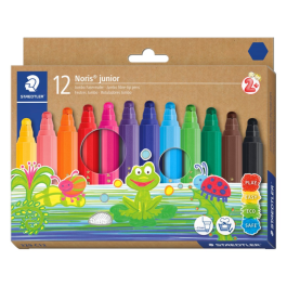 Staedtler Noris Junior Tusjer – Vannbasert, Ultravaskbar (STA329C12, 1 Eske)