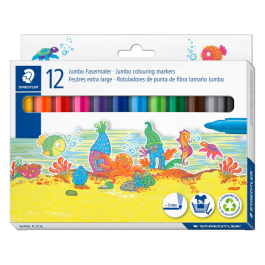 STAEDTLER Noris Club Jumbo Filttusjer 3,0 mm Assortert (12-pakning), SDC-502