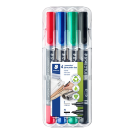 STAEDTLER Lumocolor DUO Permanent Markører 0,6-1,5 mm - Assorterte farger, SDC-505