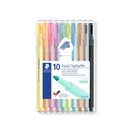 Staedtler Overstrykningspenn Textsurfer – Ergonomisk, Pastellfarger (STA362CSB10, 1 Eske)