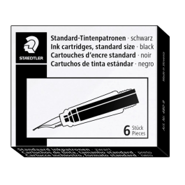 Staedtler Fountain Pen Blekkpatroner - Blå & Svart (12 Pakke), SDC-523