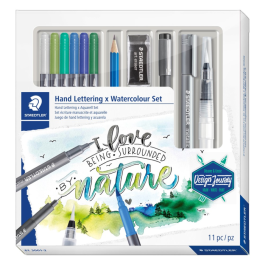 Staedtler Handlettering + Vandfarvesæt – Kreativ Håndskrift (STA6130012, 4 Eske)