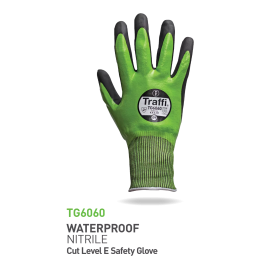 Traffi Cut E Vanntett Full Dip Nitrile Hanske, Grønn, 10 Par, STR-TG6060