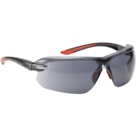 Bolle Safety - Smoke Lens Platinum Lite Hard Coat og anti-tåkebelegg Googles, svart/rød, SBS-IRIPSF
