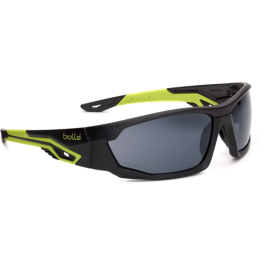 Bolle Safety Mercuro Smoke Lens Platinum Hard Coat og Anti-Fog Coating Googles, svart/gul, SBS-MERPSF