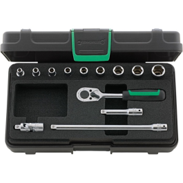 Stahlwille 1/4" Rørsett, Størrelser 9/4, 13/6, 25/8, 13/6 QR, 13 Deler til 33 Deler, SOH-S013