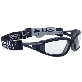 Bolle Safety Clear Lens Platinum Hard Coat og Anti-Dog Coating Vernebriller, svart/grå, SBS-TRACPSI