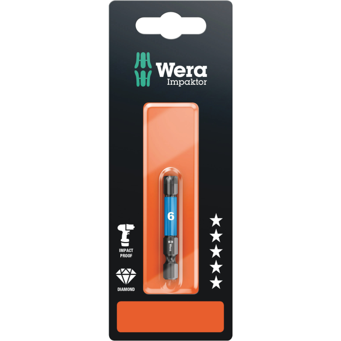 Wera Impaktor Bits – Overlegen Slitestyrke (5 Stykk, 4.0-6.0 x 50 mm), 5 Stykk, SWE-227