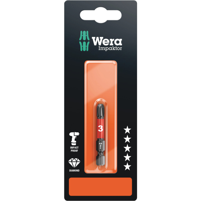Wera Impaktor Bits – Overlegen Slitestyrke (PH 2 og PH 3, 5 Stykk), 5 Stykk, SWE-264