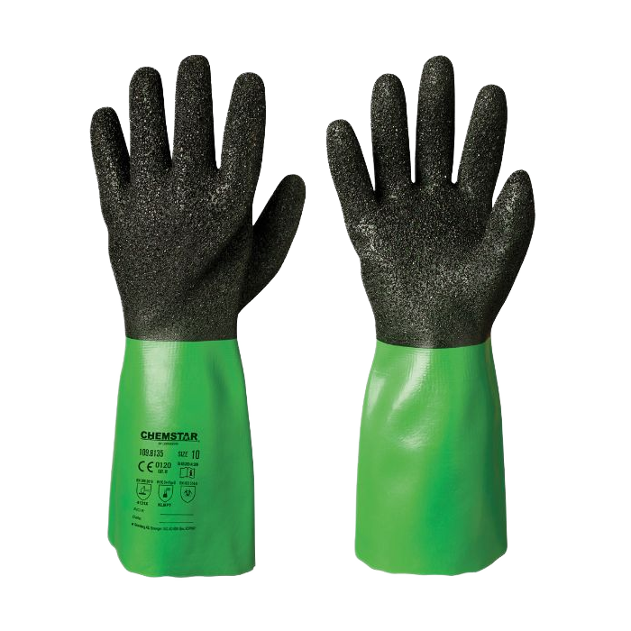 Granberg Vinyl/PVC Kjemikaliehansker – Høy slitestyrke, komfortabel passform, størrelse 8-12, 6 Par, SGR-109-8135