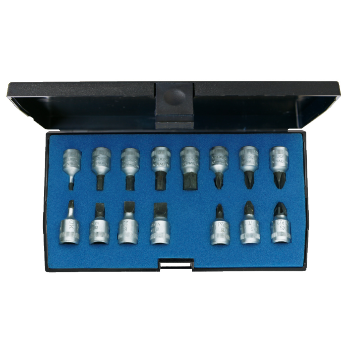 Gedore Blue Line, INS 20 PM, 15-stk skrutrekkerbitsokkelsett 1/4 tomme, IN-IS-PH-PZ, 1 sett, SGD-1815601