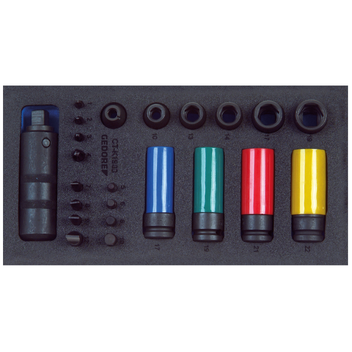 Gedore Blue Line, 1500 CT1-K 1900, Check-Tool-innsats med sortiment, 1 sett, SGD-2309092