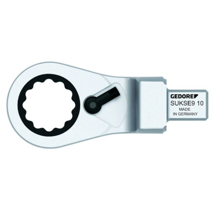 Gedore Blue Line SUKSE9 rektangulært reversibelt skrallehodesett (10-19 mm), SGD-493