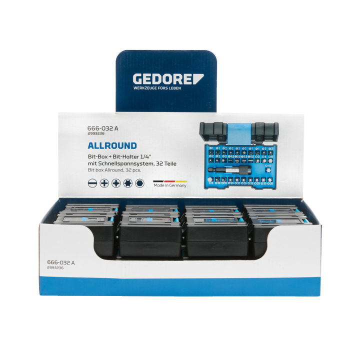 Gedore Blue Line, VS 666-032-A, skjerm med 16x bitboks, allround, 1 stk., SGD-3000052