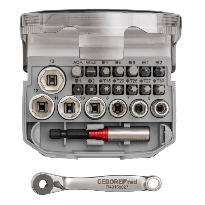 Gedore Red Line, R49005023, 23-stk stikkontaktsett 1/4 tomme, størrelse 6-13 mm, 1 sett, SGD-3300026