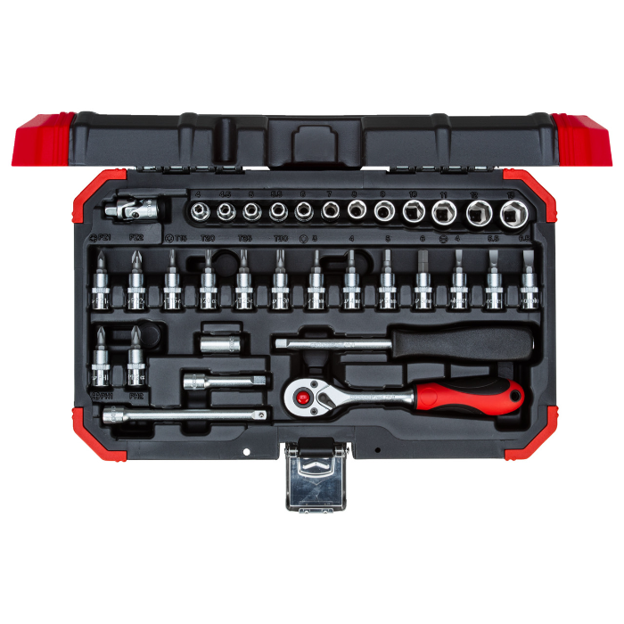 Gedore Red Line, R49003033, 33-stk stikkontaktsett, størrelse 4-13 mm, 1 sett, SGD-3300051