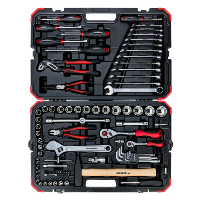 Gedore Red Line, R46003100, 100-stk Sokkelsett 1/4+1/2 Størrelse 10-32 mm, 1 sett, SGD-3300063