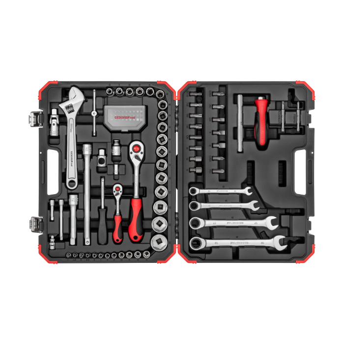Gedore Red Line, R46003097, 97-stk stikkontaktsett 1/4+1/2 tommer, 1 sett, SGD-3300186