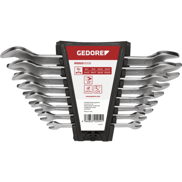 Gedore Red Line Åpennøkkelsett, 6-32 mm, 8-12 Stykk, SGD-384