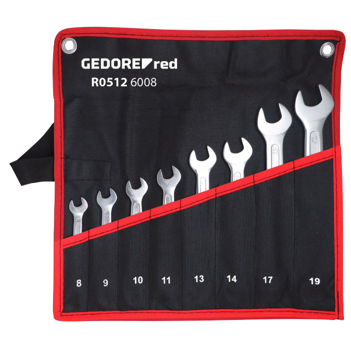 Gedore Red Line, R05126008, 8-stk Åpennøkkelsett Kort størrelse 6-22 mm, 1 sett, SGD-3301081