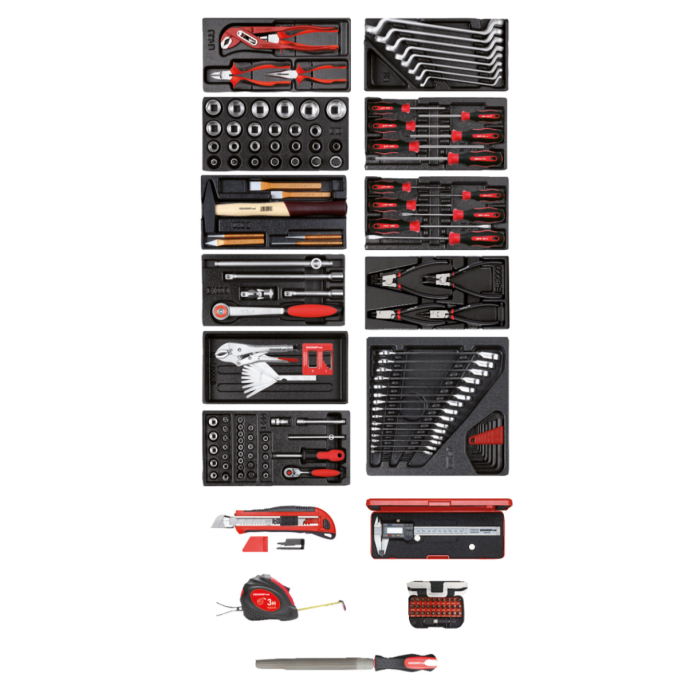 Gedore Red Line, R21010002, 166-stk verktøysett 11x CT-moduler + Var-verktøy, 1 sett, SGD-3301657