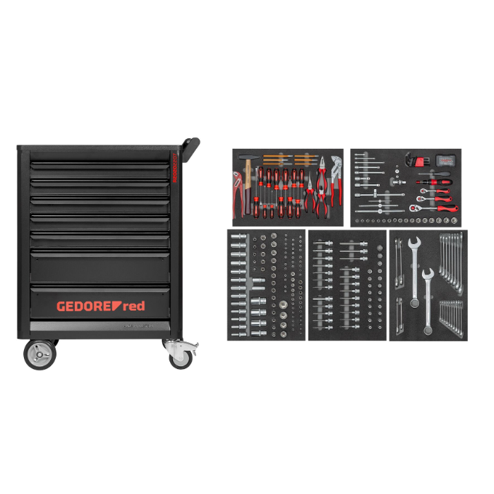 Gedore Red Line, R22071005, 272-stk Verktøysett i T Trolley Gedmaster, 1 sett, SGD-3301678