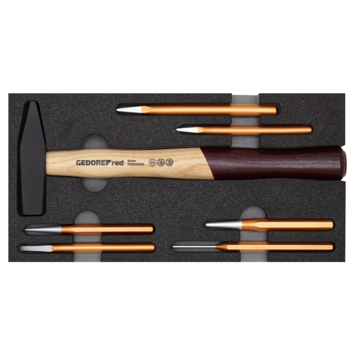 Gedore Red Line, R22150019, 7-stk hammer/meiselsett 2/6 Ct-modul, 1 sett, SGD-3301718