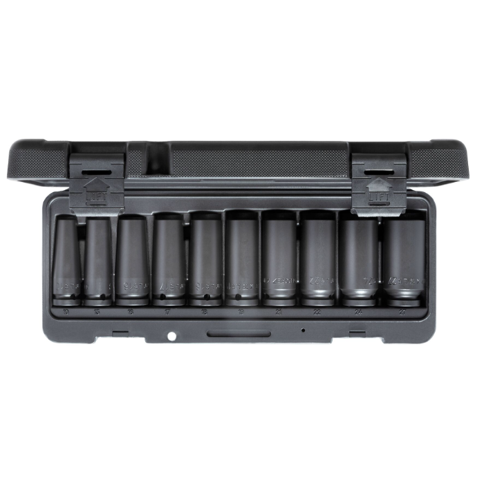Gedore Blue Line Kraftschrauber-Satz lang 1/2" 10-tlg, 1 Eske, SGD-3459195