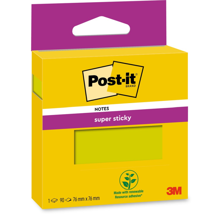 3M Super Sticky Notater – Dobbelt Så Sterk Klebeevne (3M6920SS1G, 1 Eske)